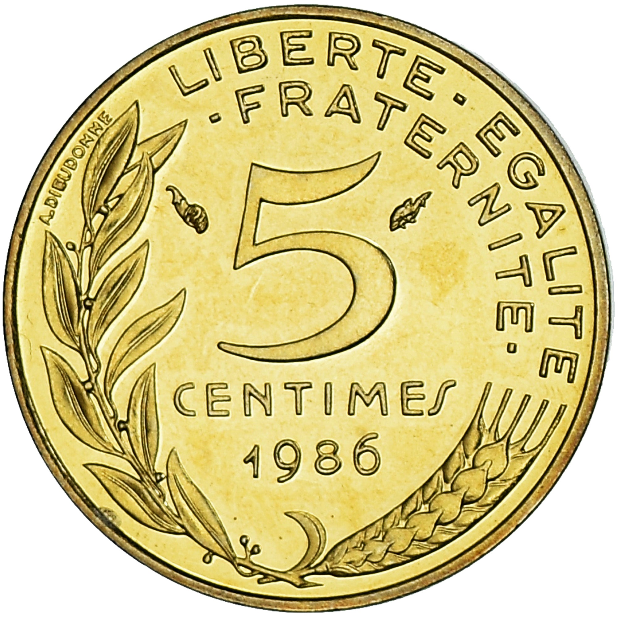 Munten, Frankrijk, Marianne, 5 Centimes, 1986, Paris, série FDC, FDC