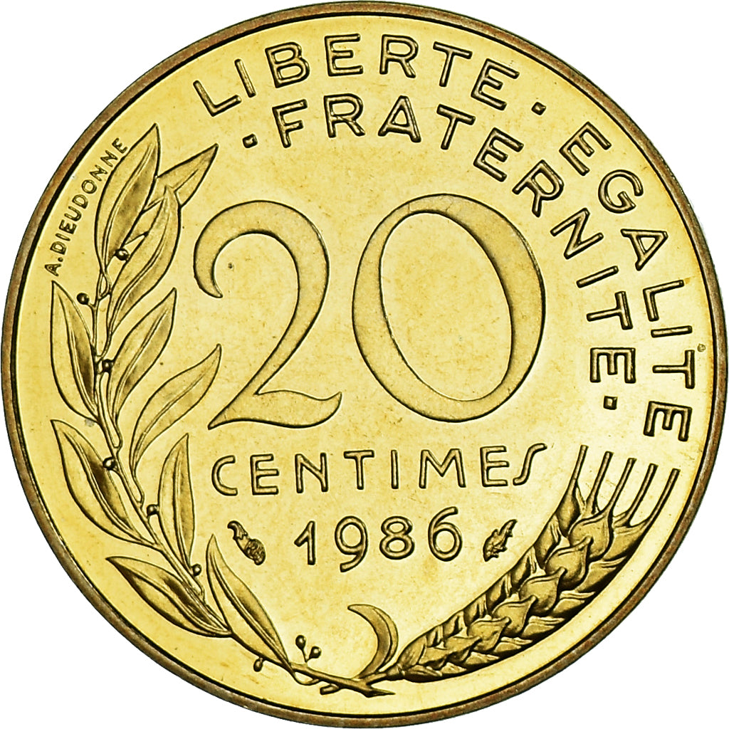 Coin, France, Marianne, 20 Centimes, 1986, Paris, série FDC, MS(65-70)