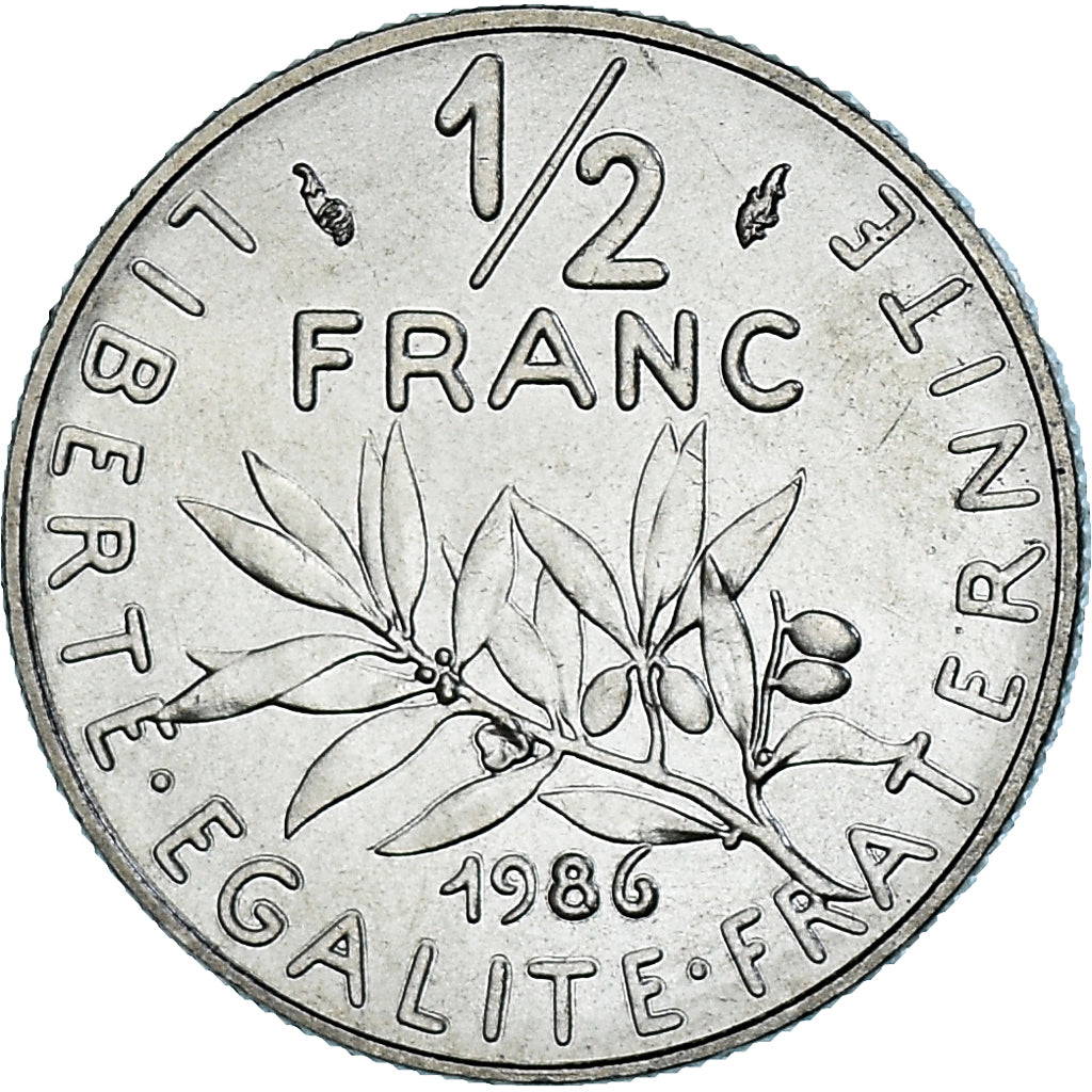 Munten, Frankrijk, Semeuse, 1/2 Franc, 1986, Paris, série FDC, FDC, Nickel