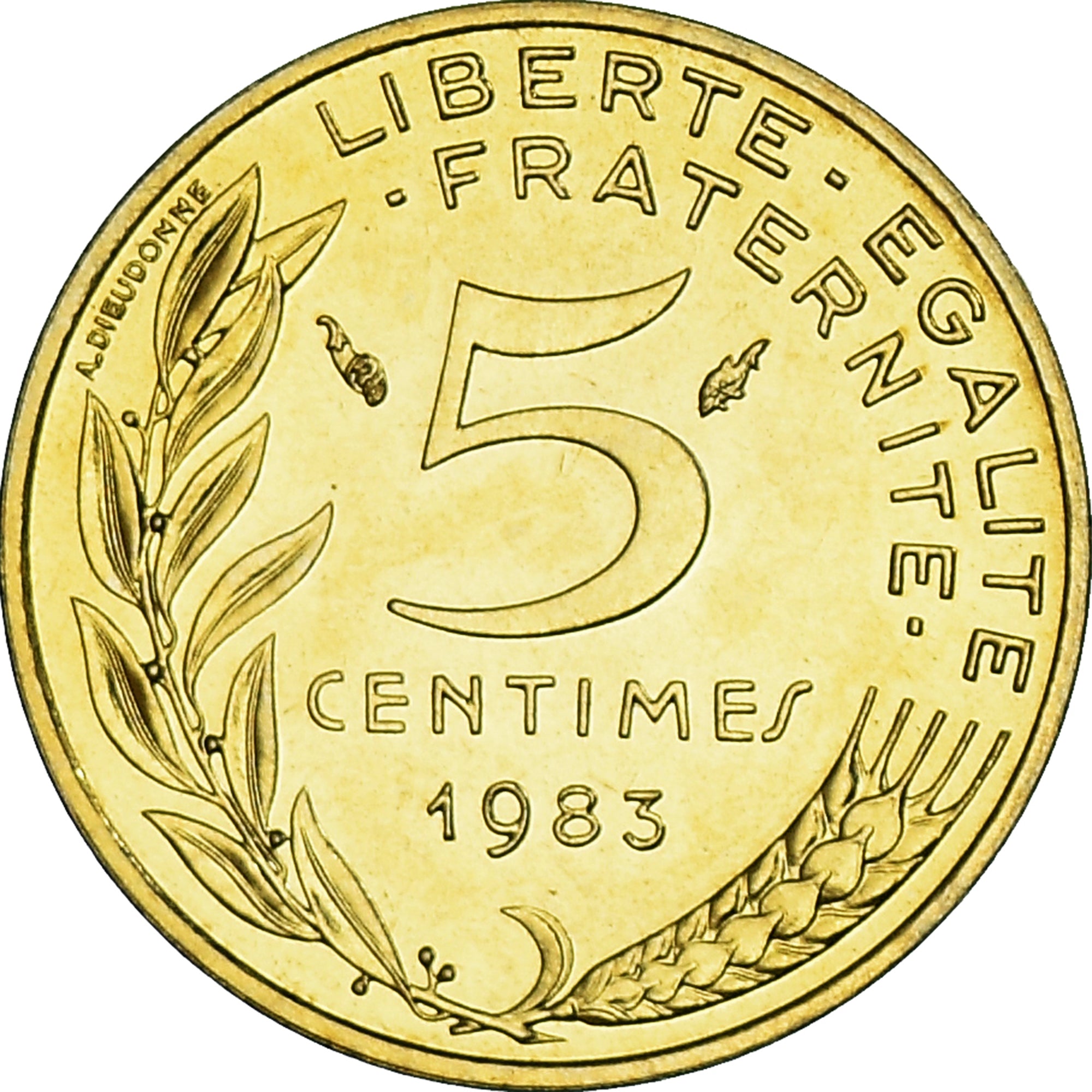 Moneda, Francia, Marianne, 5 Centimes, 1983, Paris, série FDC, FDC, Aluminio -