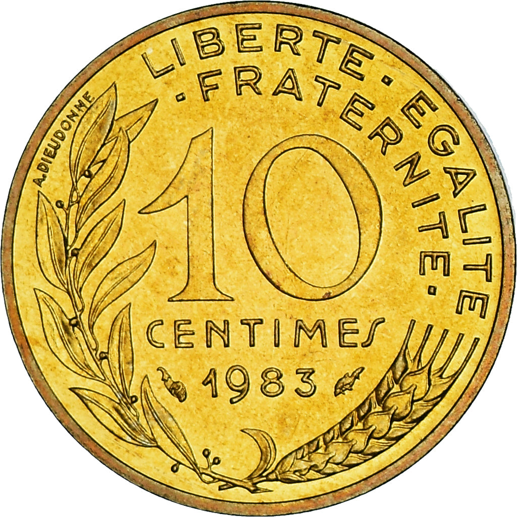 Moneda, Francia, Marianne, 10 Centimes, 1983, Paris, série FDC, FDC, Aluminio -