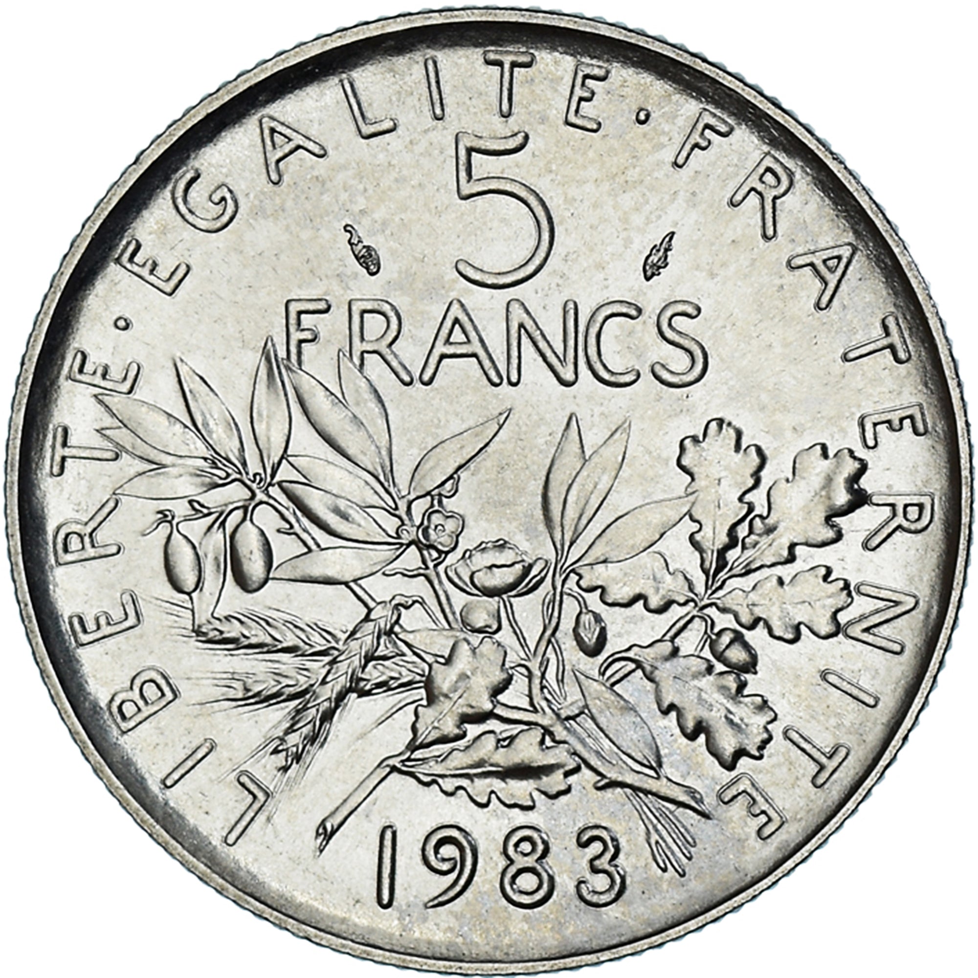 Coin, France, Semeuse, 5 Francs, 1983, Paris, série FDC, MS(65-70), Nickel Clad
