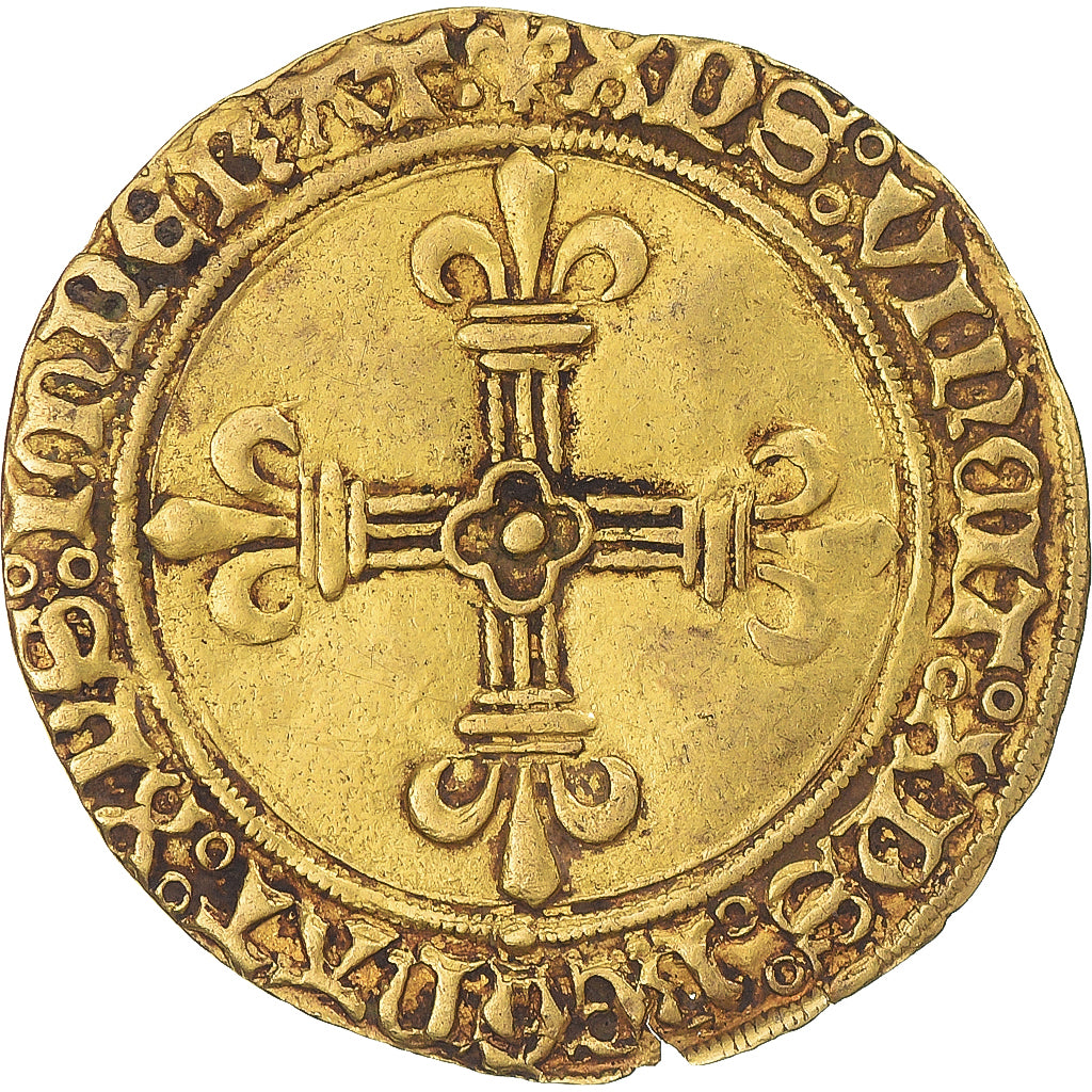 Moneta, Francja, Charles VIII, Écu d'or au soleil, 1483-1498, Rouen, EF(40-45)