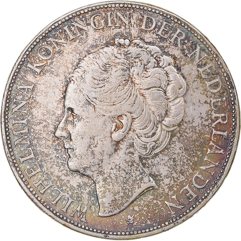 Coin, Netherlands, Wilhelmina I, 2-1/2 Gulden, 1930, EF(40-45), Silver, KM:165