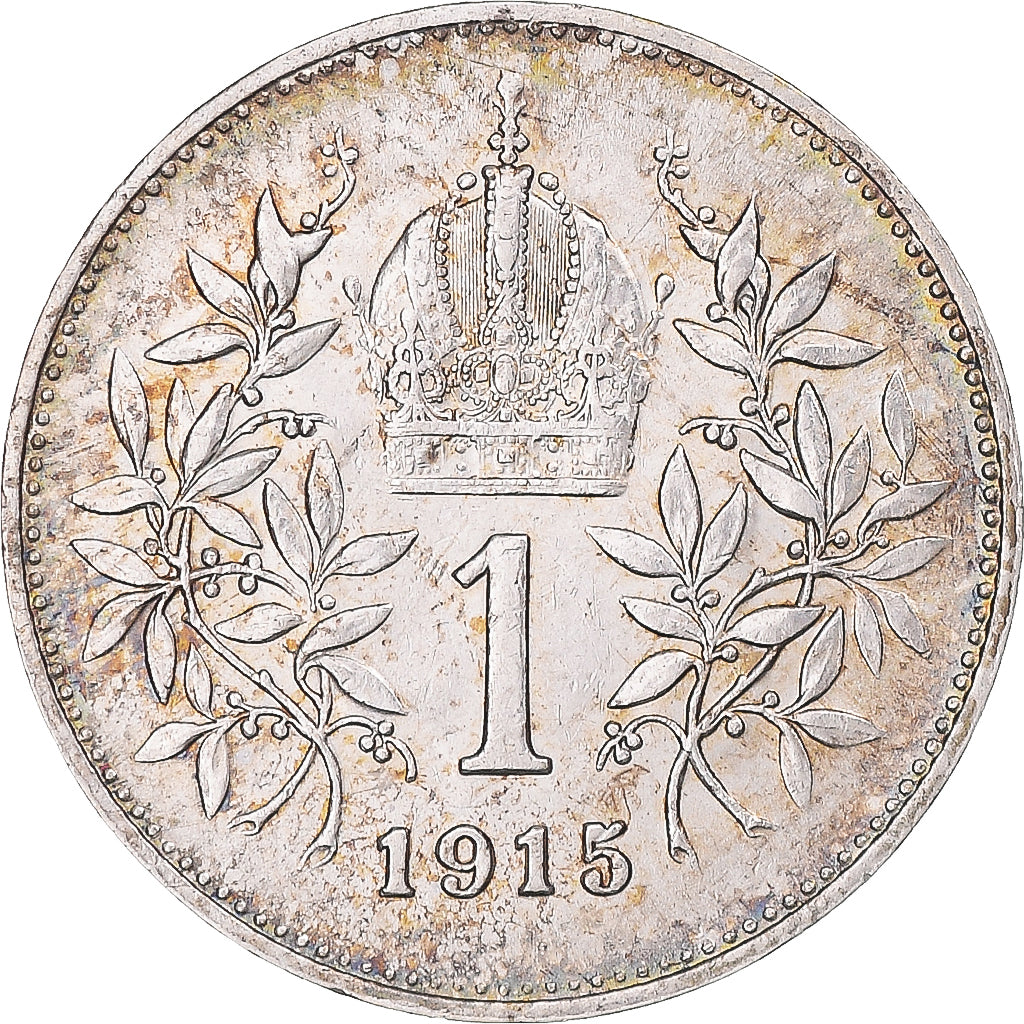 Munten, Oostenrijk, Franz Joseph I, Corona, 1915, ZF+, Zilver