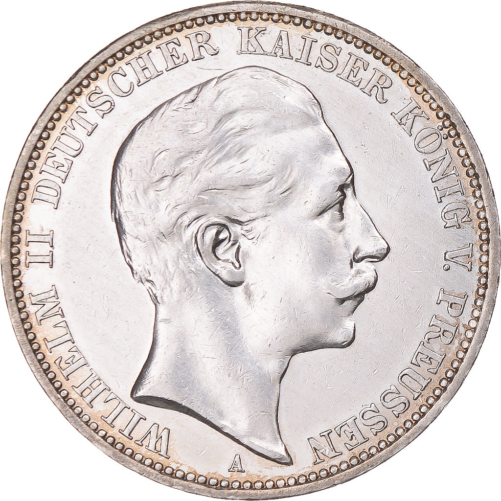 Coin, German States, PRUSSIA, Wilhelm II, 3 Mark, 1910, Berlin, AU(55-58)