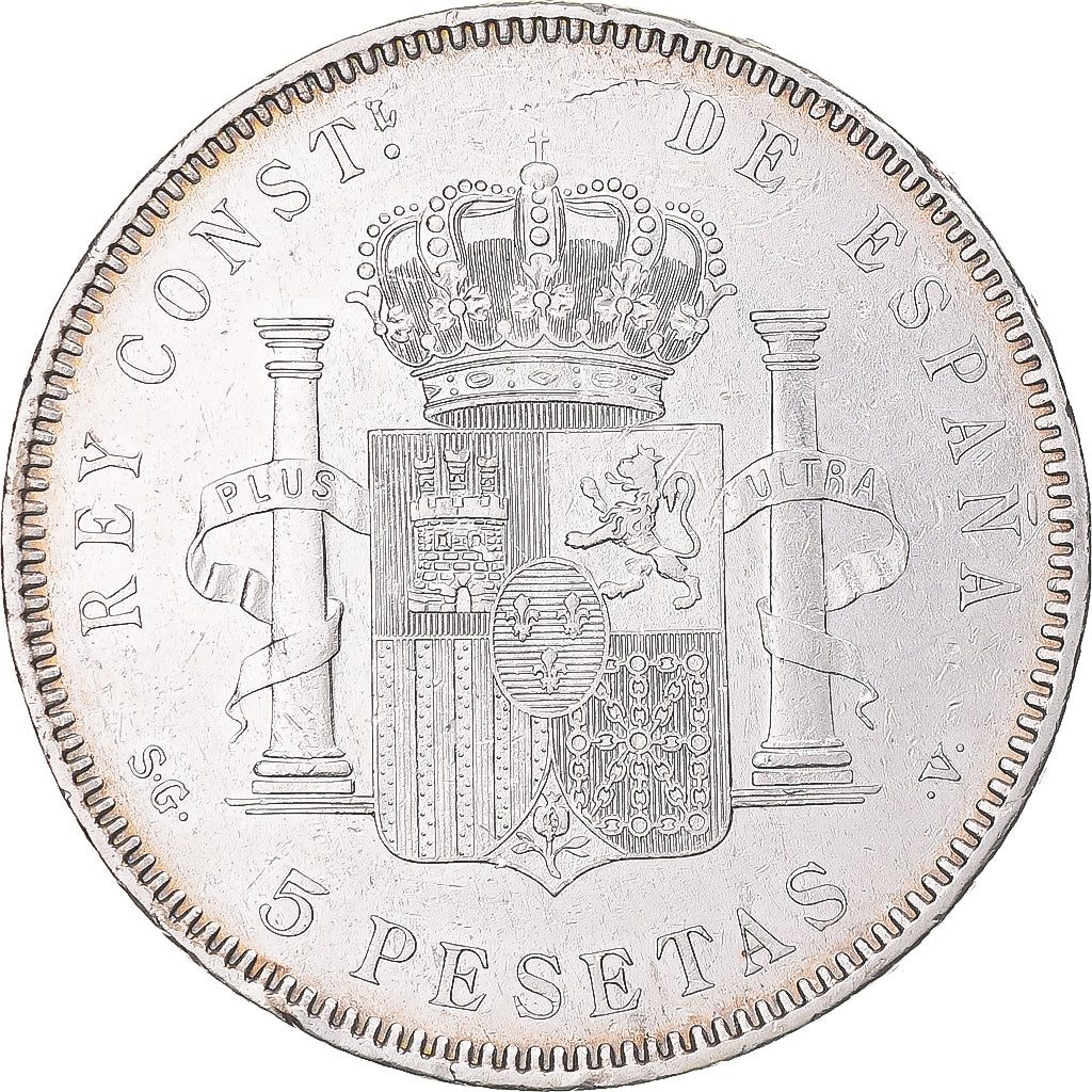 Monnaie, Espagne, Alfonso XIII, 5 Pesetas, 1897, TTB+, Argent, KM:707