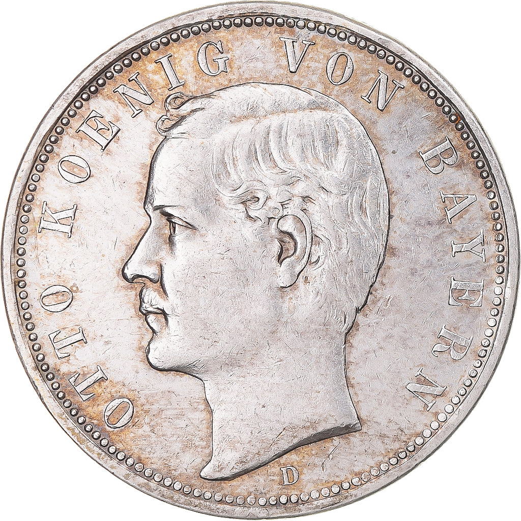 Coin, German States, BAVARIA, Otto, 5 Mark, 1913, Munich, EF(40-45), Silver