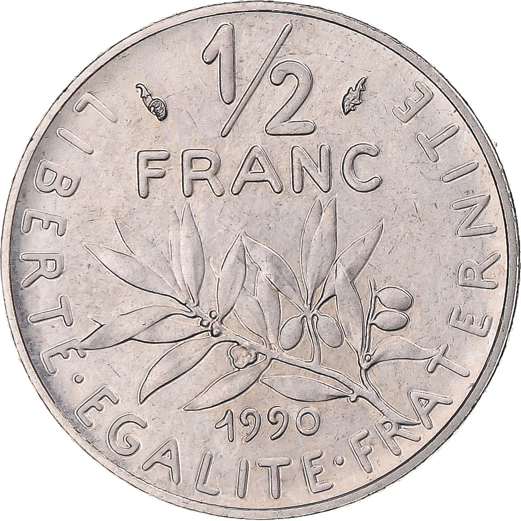 Coin, France, Semeuse, 1/2 Franc, 1990, Paris, MS(60-62), Nickel, KM:931.1