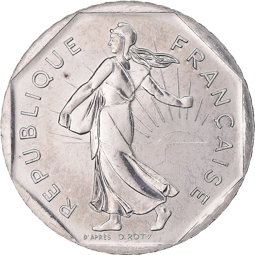 Moneda, Francia, Semeuse, 2 Francs, 1999, FDC, Níquel, KM:942.1, Gadoury:547