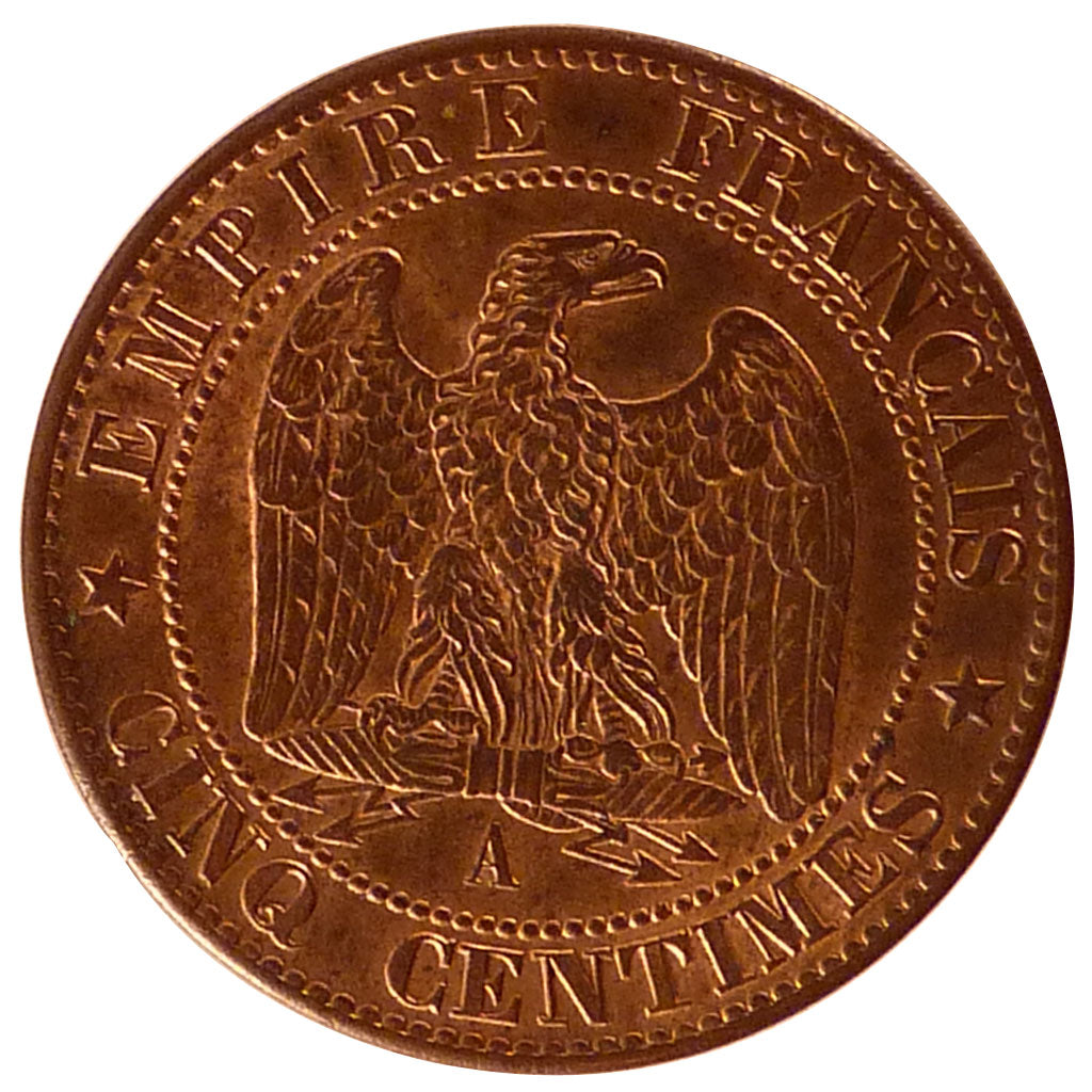 Francia, Napoleon III, Napoléon III, 5 Centimes, 1862, Paris, SPL, Bronzo, K...