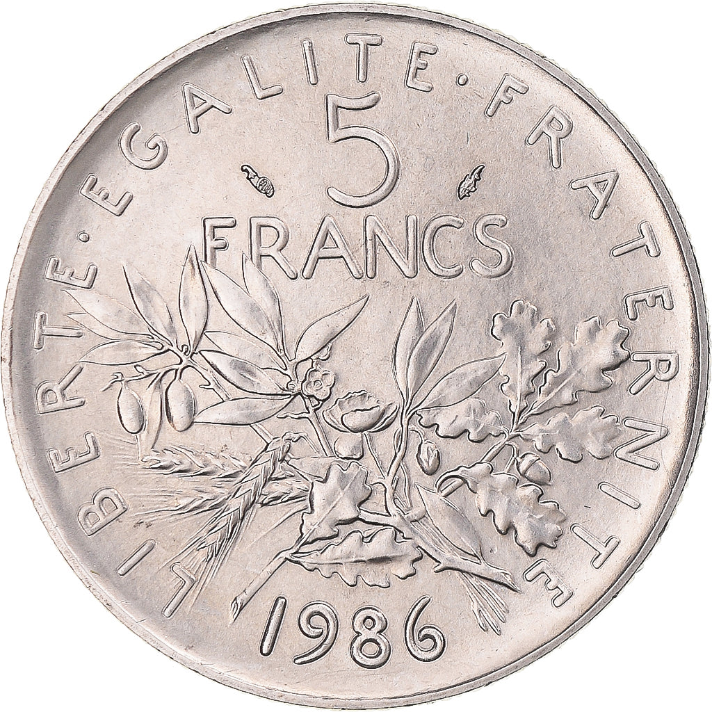 Moneta, Francia, Semeuse, 5 Francs, 1986, Paris, FDC, Nichel placcato