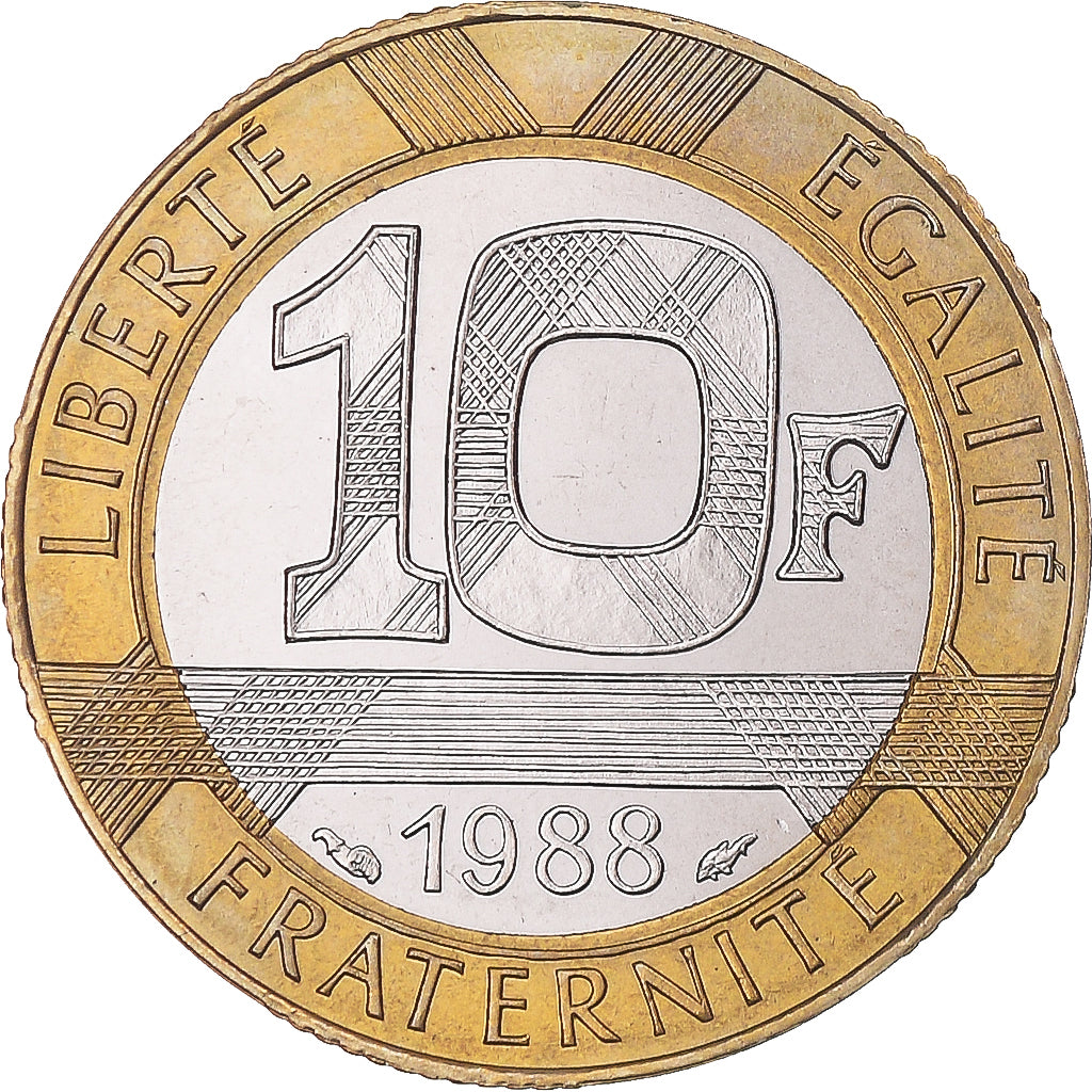 Münze, Frankreich, Génie, 10 Francs, 1988, Paris, STGL, Bi-Metallic, KM:964.1