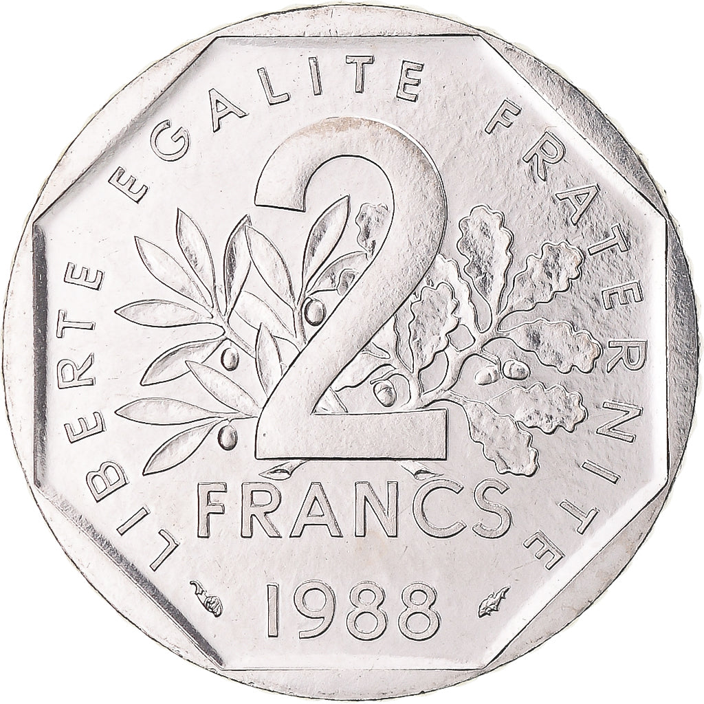 Coin, France, Semeuse, 2 Francs, 1988, Paris, MS(65-70), Nickel, KM:942.1