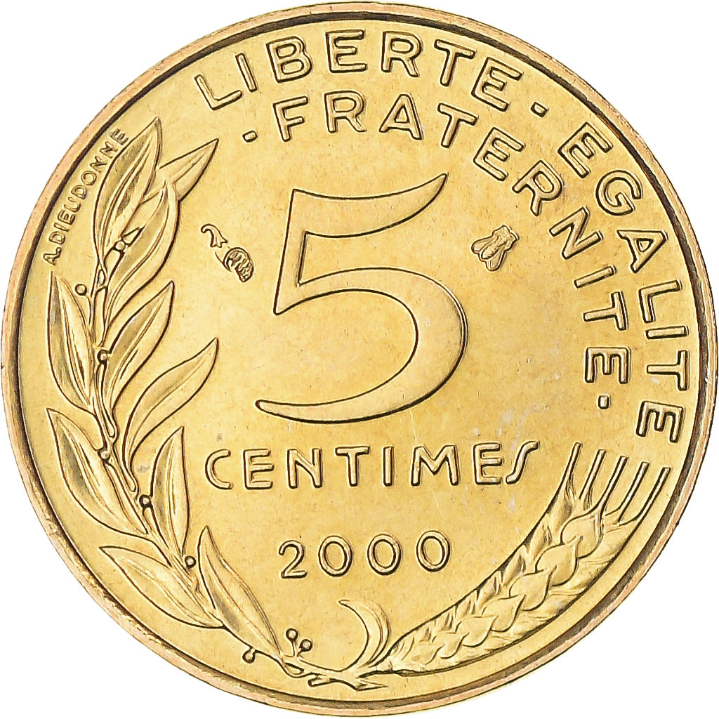 Coin, France, Marianne, 5 Centimes, 2000, Paris, BU, MS(65-70), Aluminum-Bronze