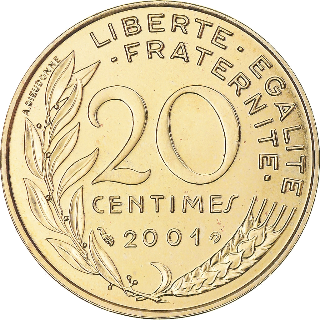 Coin, France, Marianne, 20 Centimes, 2001, Paris, BU, MS(65-70)