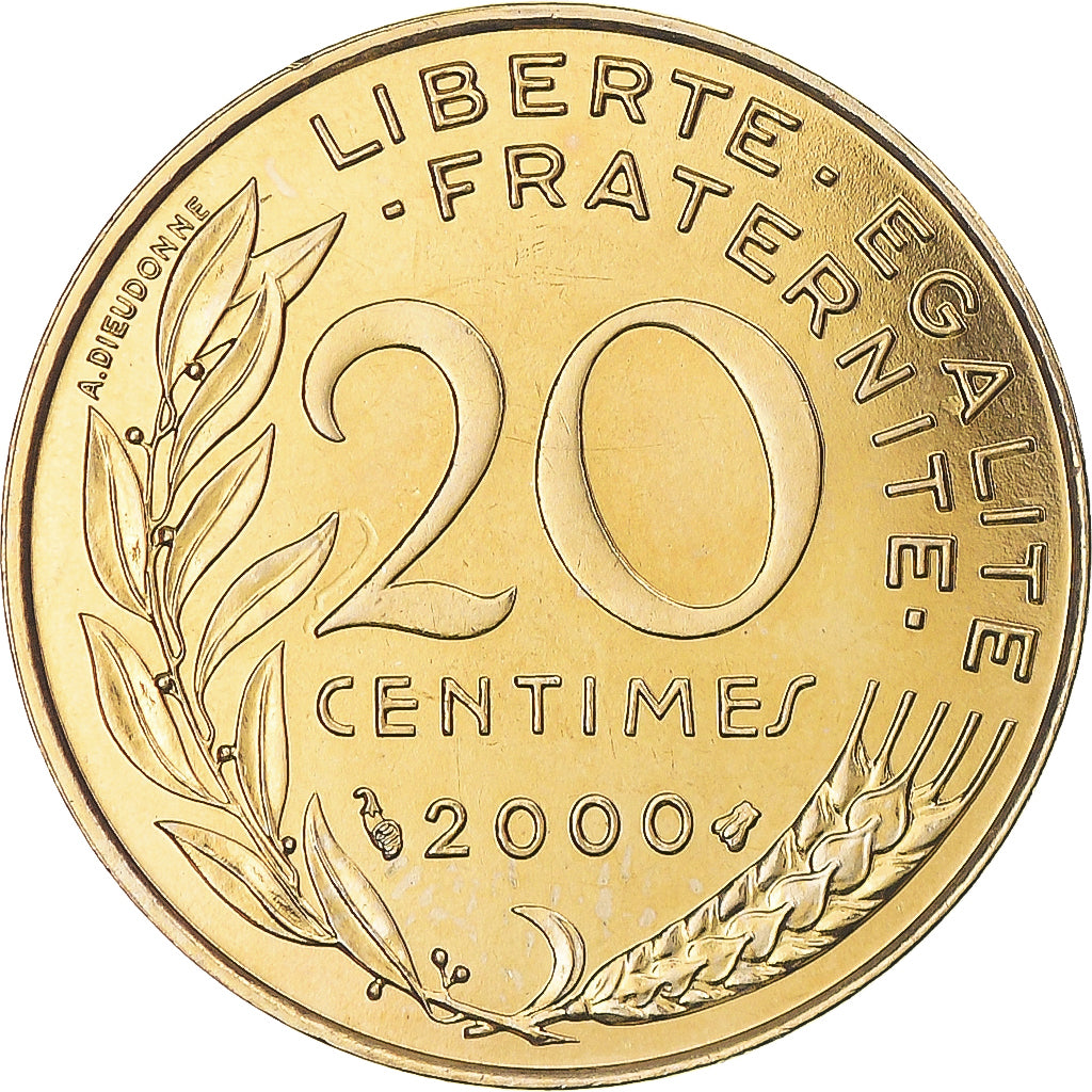 Coin, France, Marianne, 20 Centimes, 2000, Paris, BU, MS(65-70)