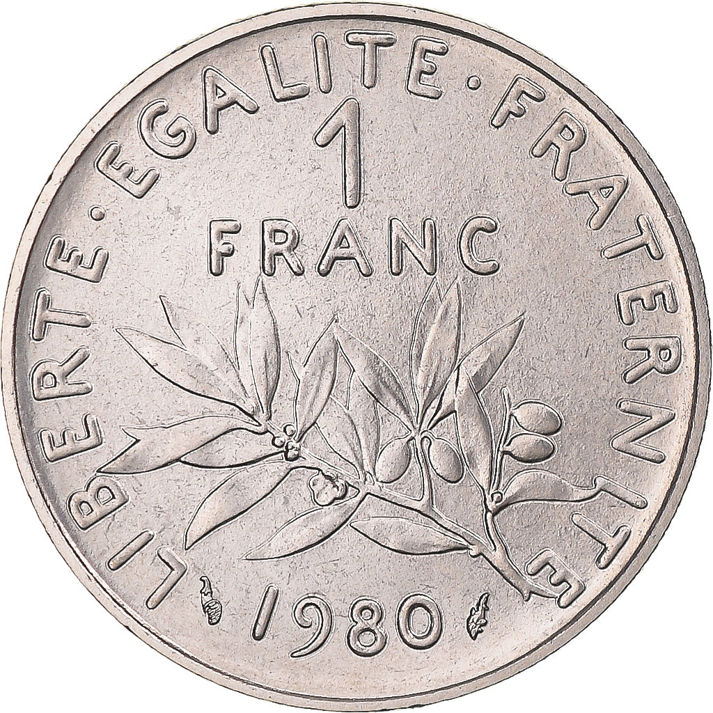 Moneda, Francia, Semeuse, Franc, 1980, Paris, FDC, Níquel, KM:925.1