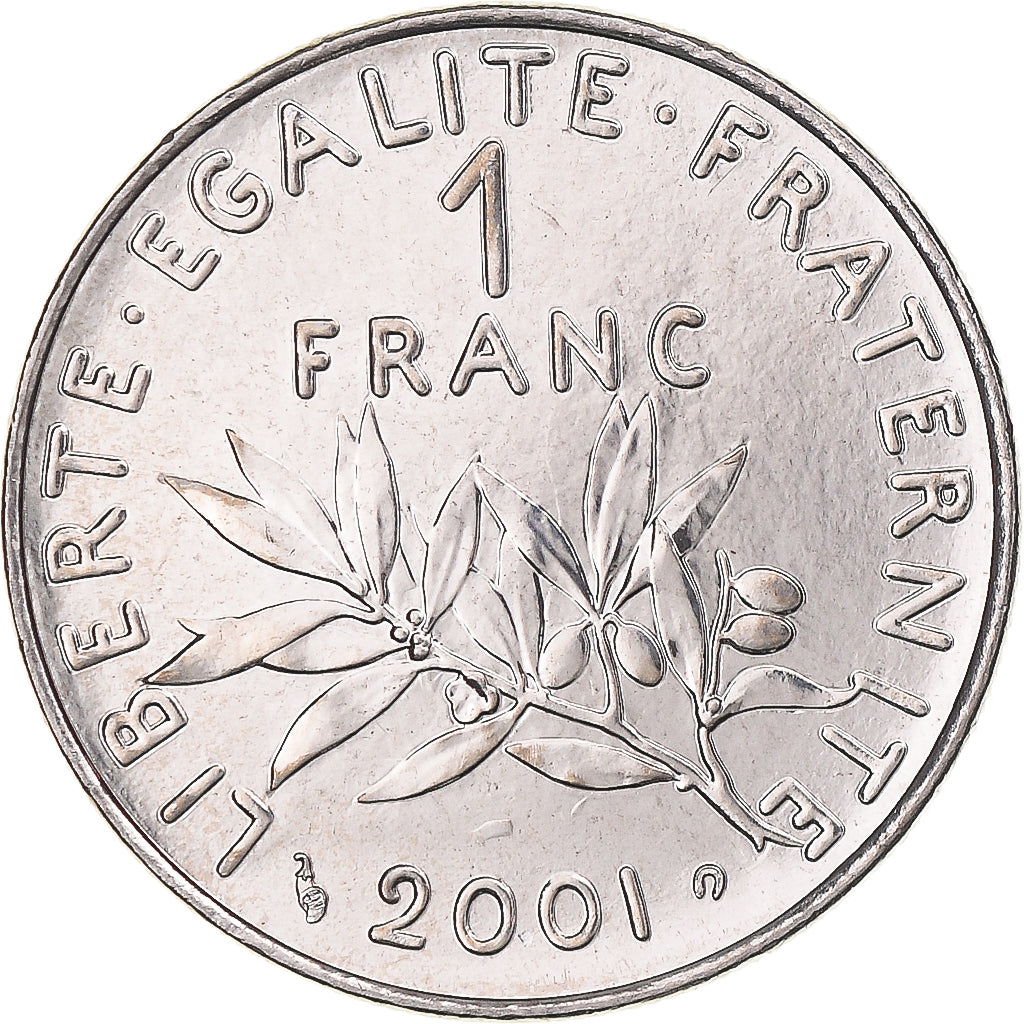 Coin, France, Semeuse, Franc, 2001, Paris, BU, MS(65-70), Nickel, KM:925.2