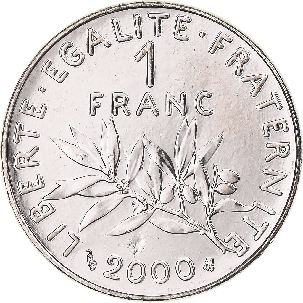 Moeda, França, Semeuse, Franc, 2000, Paris, BU, MS(65-70), Níquel, KM:925.1