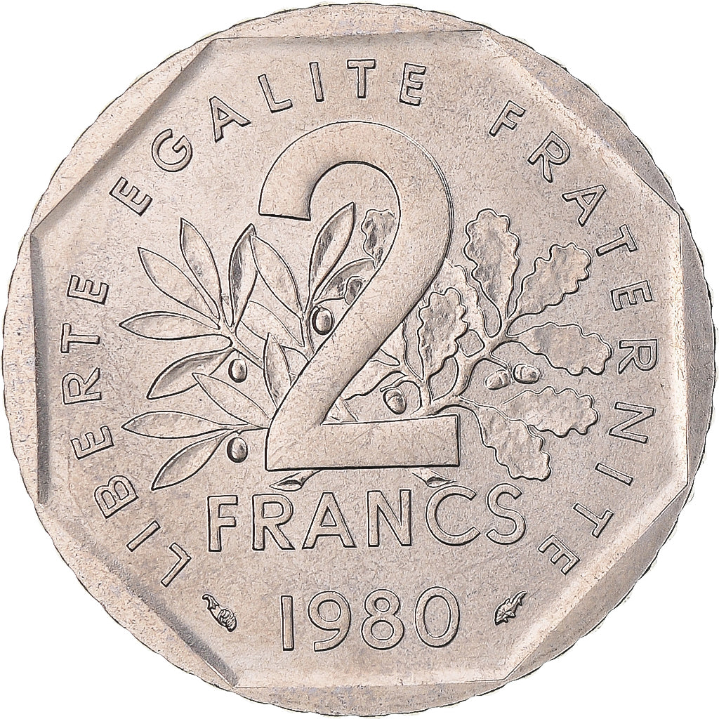 Münze, Frankreich, Semeuse, 2 Francs, 1980, Paris, STGL, Nickel, KM:942.1