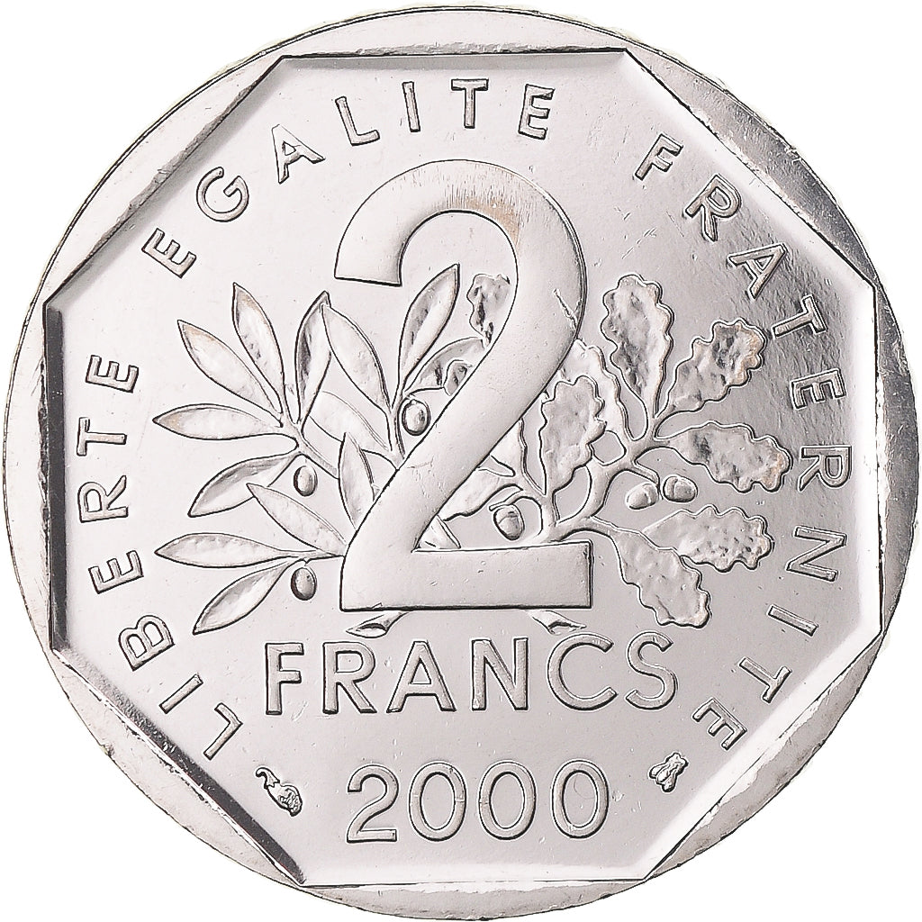 Moneta, Francia, Semeuse, 2 Francs, 2000, Paris, BU, FDC, Nichel, KM:942.1