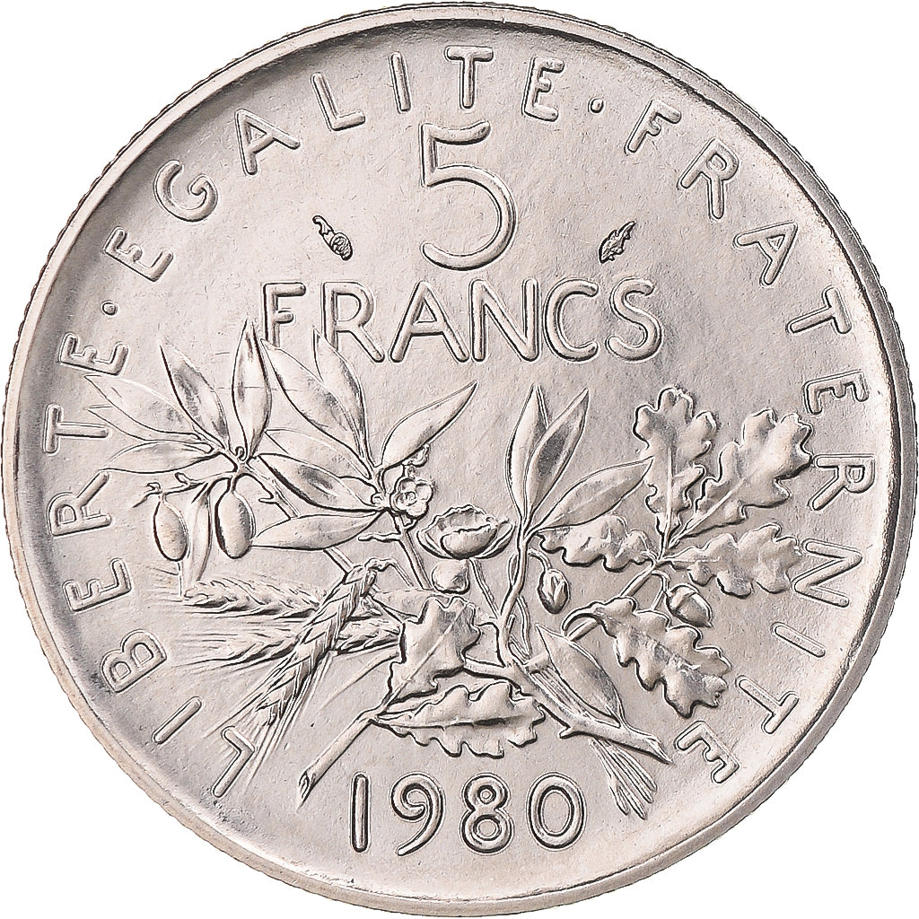 Monnaie, France, Semeuse, 5 Francs, 1980, Paris, FDC, Nickel Clad Copper-Nickel