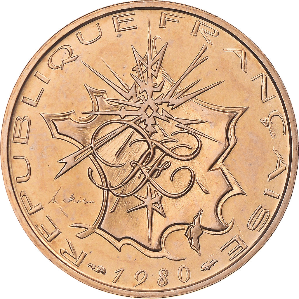 Moneda, Francia, Mathieu, 10 Francs, 1980, Paris, Tranche A, FDC, Níquel -