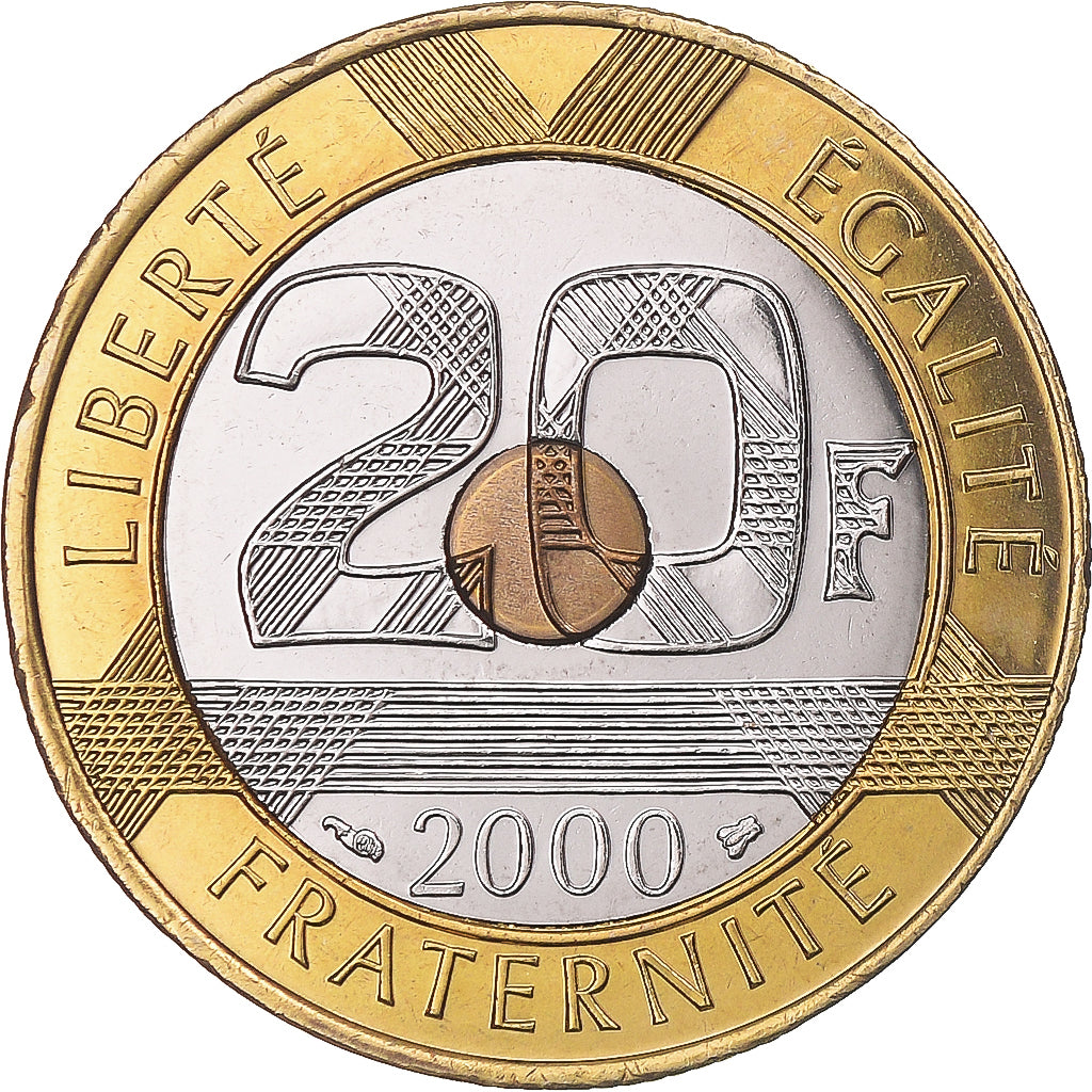 Moeda, França, Mont Saint Michel, 20 Francs, 2000, Paris, BU, MS(65-70)