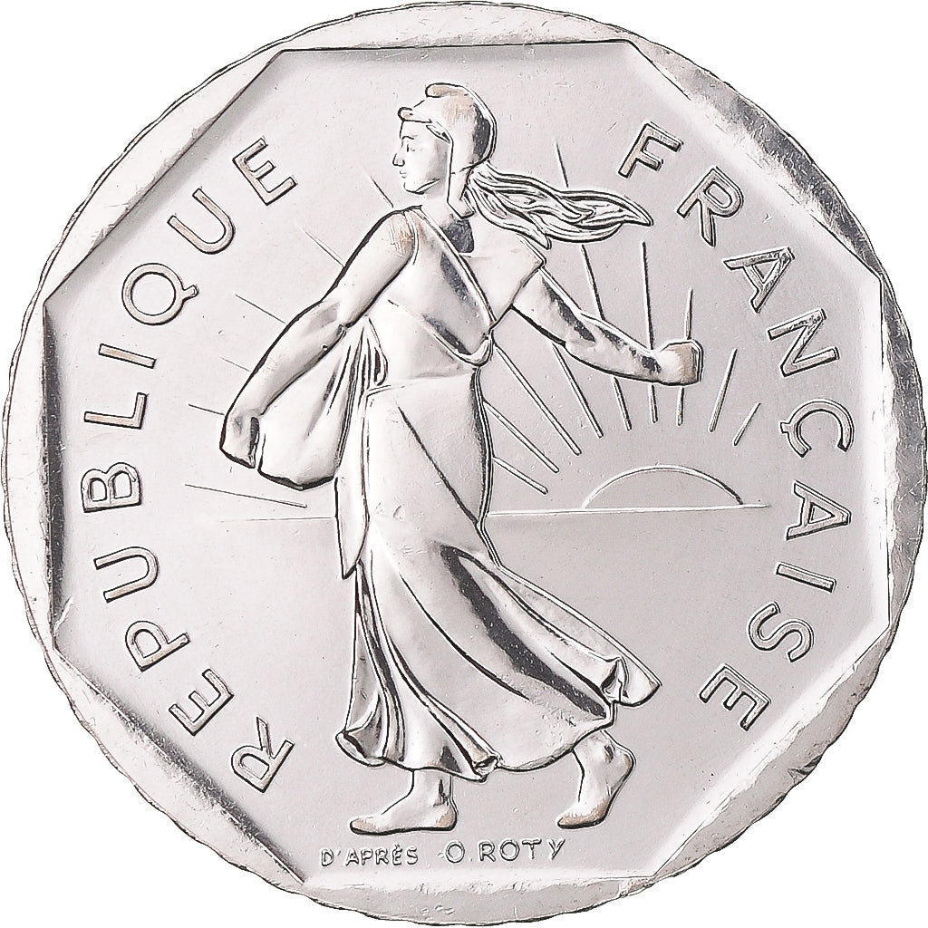 Munten, Frankrijk, Semeuse, 2 Francs, 2001, Paris, BU, FDC, Nickel, KM:942.2