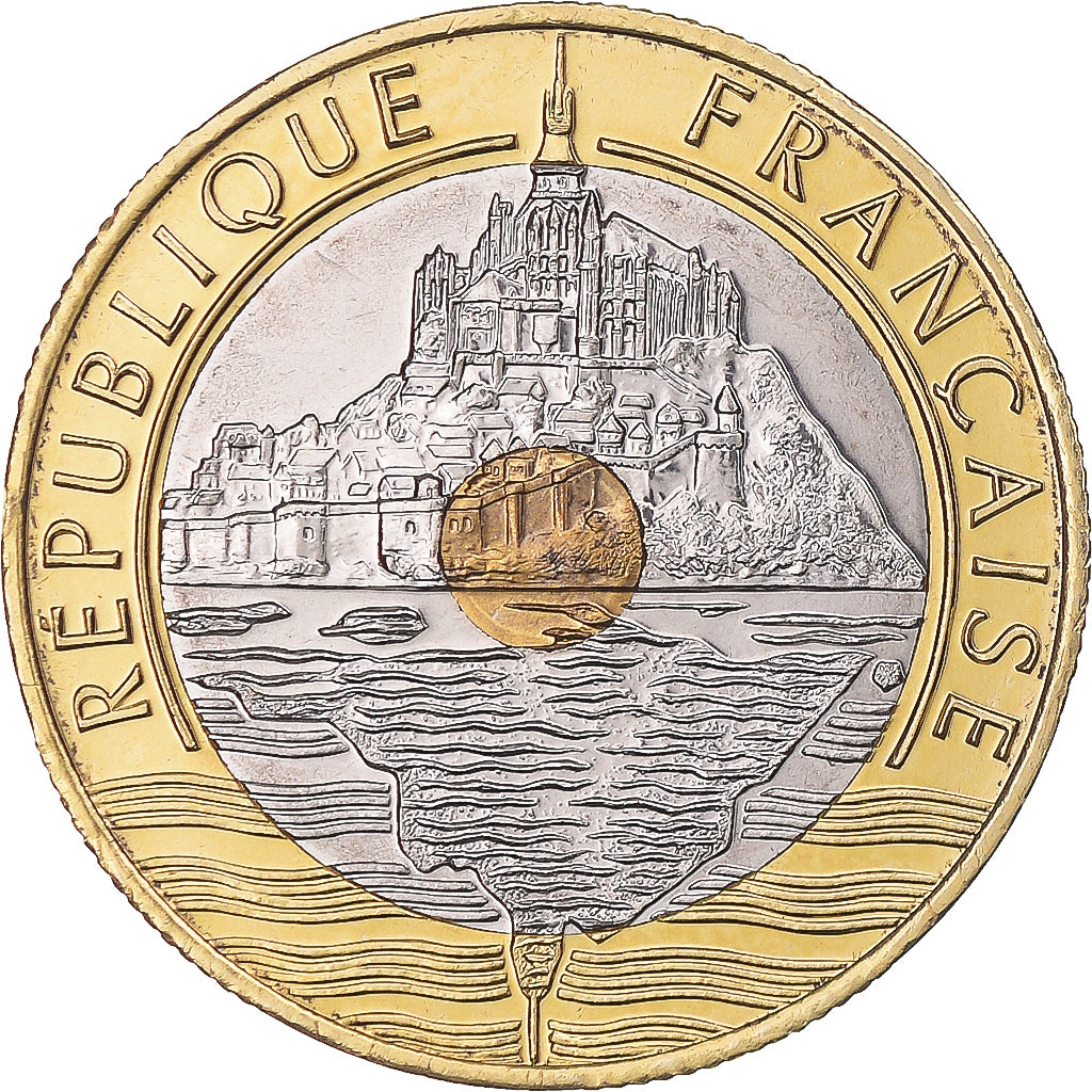 Moeda, França, Mont Saint Michel, 20 Francs, 2001, Paris, BU, MS(65-70)