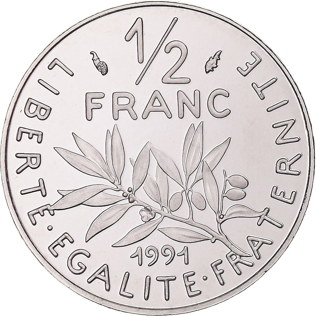 Coin, France, Semeuse, 1/2 Franc, 1991, Paris, BE, MS(65-70), Nickel, KM:931.2