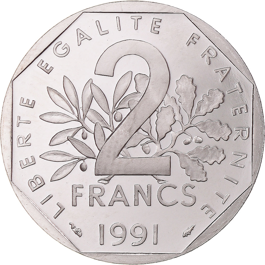 Coin, France, Semeuse, 2 Francs, 1991, Paris, BE, MS(65-70), Nickel, KM:942.2