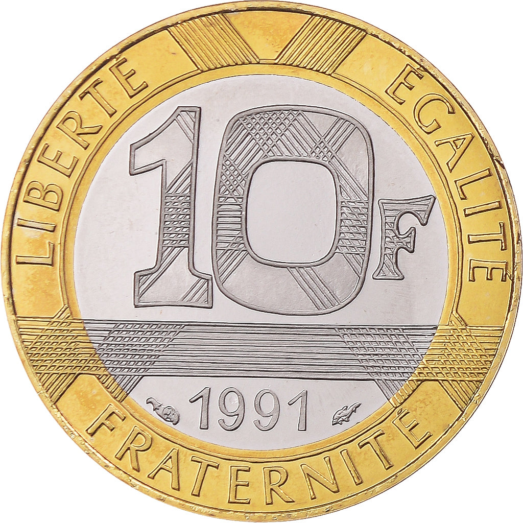 Moneda, Francia, Génie, 10 Francs, 1991, Paris, BE, FDC, Aluminio - bronce