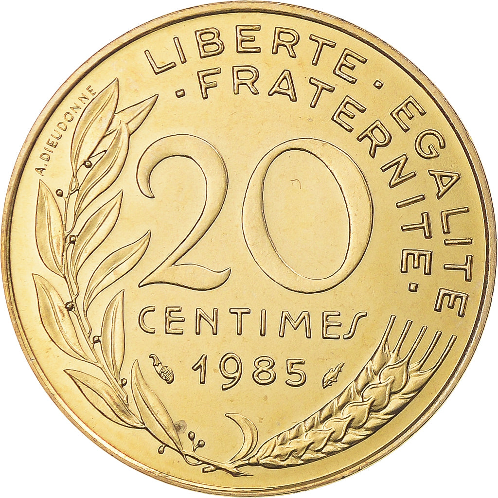 Münze, Frankreich, Marianne, 20 Centimes, 1985, Paris, STGL, Aluminum-Bronze