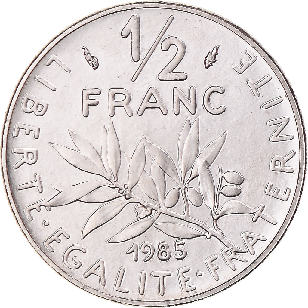 Munten, Frankrijk, Semeuse, 1/2 Franc, 1985, Paris, FDC, Nickel, KM:931.1