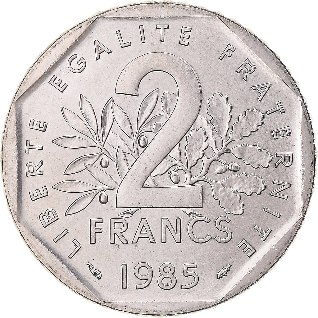 Munten, Frankrijk, Semeuse, 2 Francs, 1985, Paris, FDC, Nickel, KM:942.1