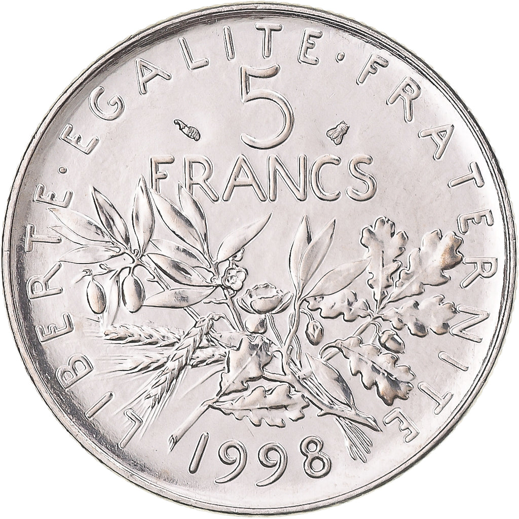 Monnaie, France, Semeuse, 5 Francs, 1998, Paris, BU, FDC, Nickel Clad