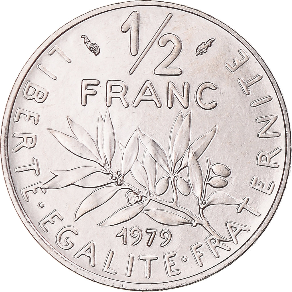 Munten, Frankrijk, Semeuse, 1/2 Franc, 1979, Paris, FDC, Nickel, KM:931.1