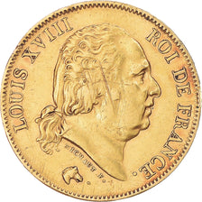 Monnaie, France, Louis XVIII, 40 Francs, 1824, Paris, TTB, Or, Gadoury:1092