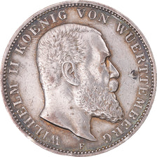 Coin, German States, WURTTEMBERG, Wilhelm II, 3 Mark, 1908, Freudenstadt