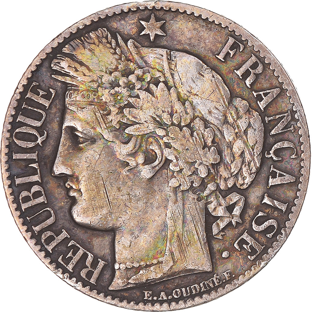 Monnaie, France, Cérès, Franc, 1871, Paris, TB+, Argent, Gadoury:465, KM:822.1