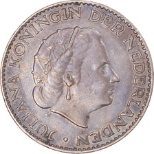 Coin, Netherlands, Juliana, Gulden, 1955, AU(50-53), Silver, KM:184
