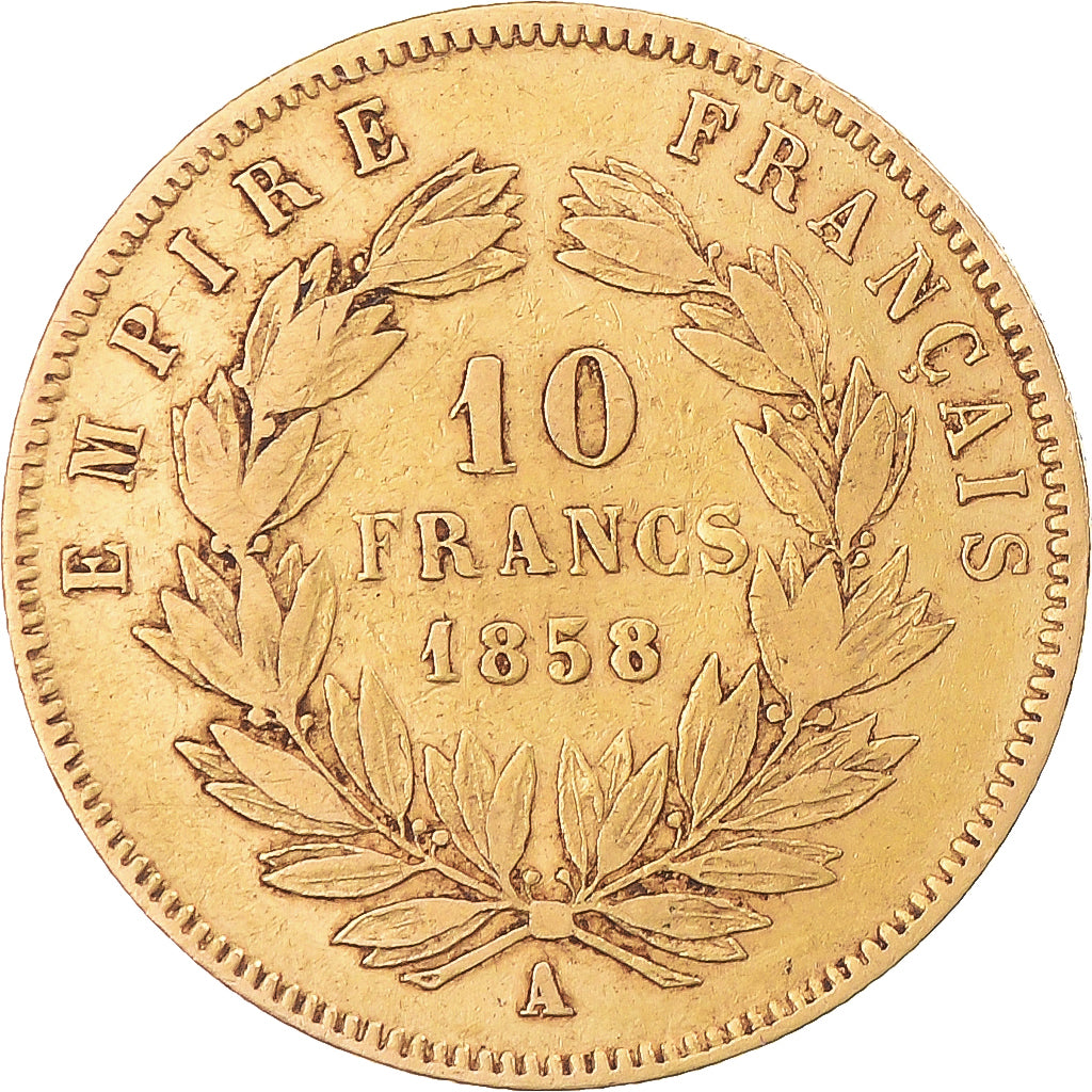 Monnaie, France, Napoleon III, 10 Francs, 1858, Paris, TB+, Or, Gadoury:1014