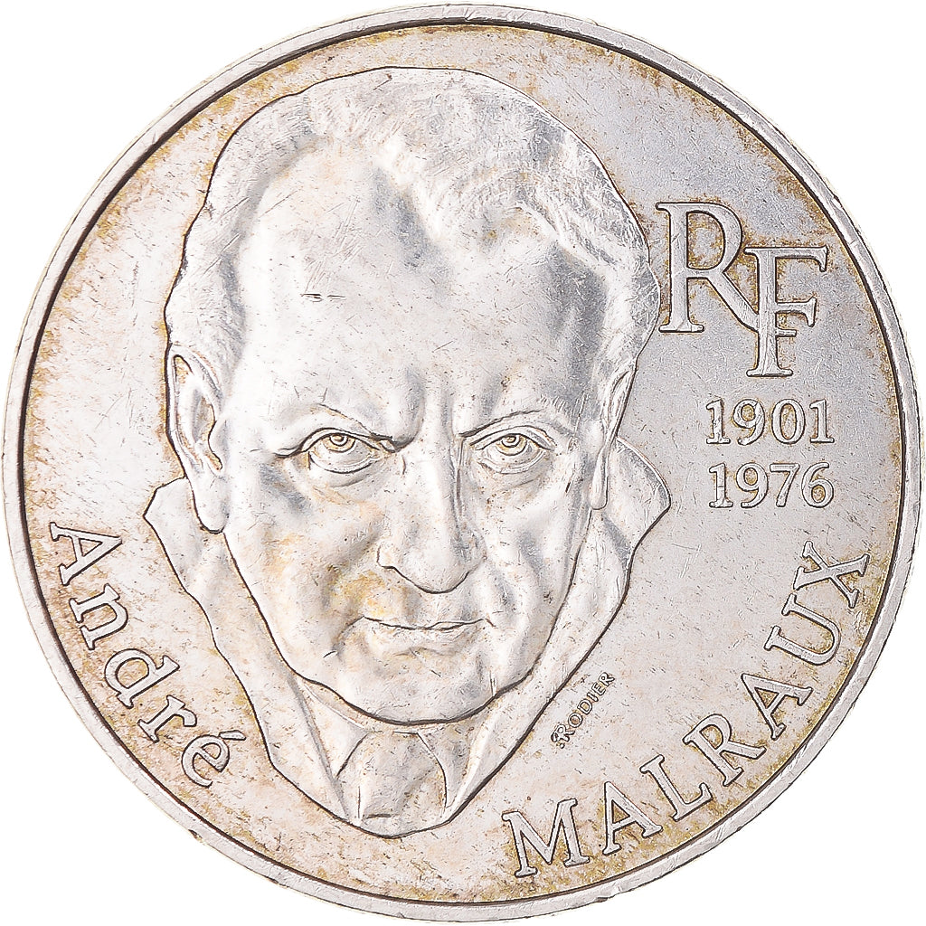 Munten, Frankrijk, André Malraux, 100 Francs, 1997, PR, Zilver, KM:1188