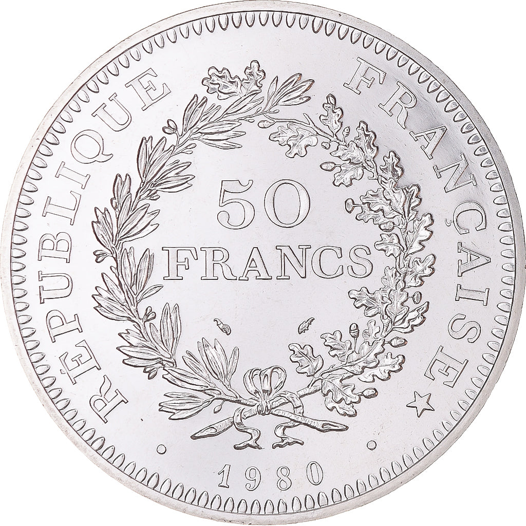 Coin, France, Hercule, 50 Francs, 1980, Paris, UNC, Silver, KM:941.1