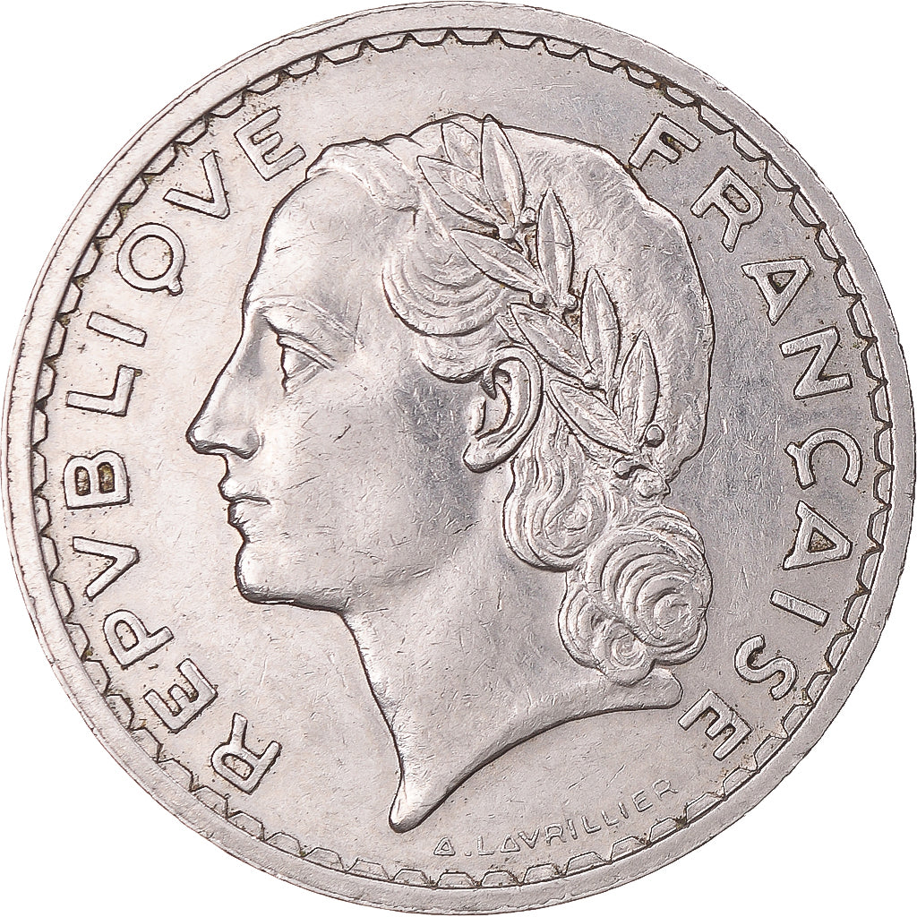 Münze, Frankreich, Lavrillier, 5 Francs, 1936, Paris, Very rare, SS, Nickel