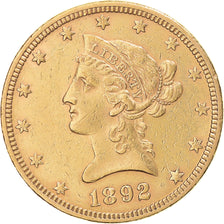 Coin, United States, Coronet Head, $10, Eagle, 1892, U.S. Mint, Philadelphia