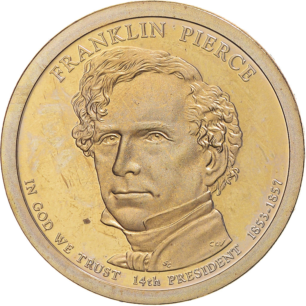 Coin, United States, Franklin Pierce, Dollar, 2010, U.S. Mint, San Francisco