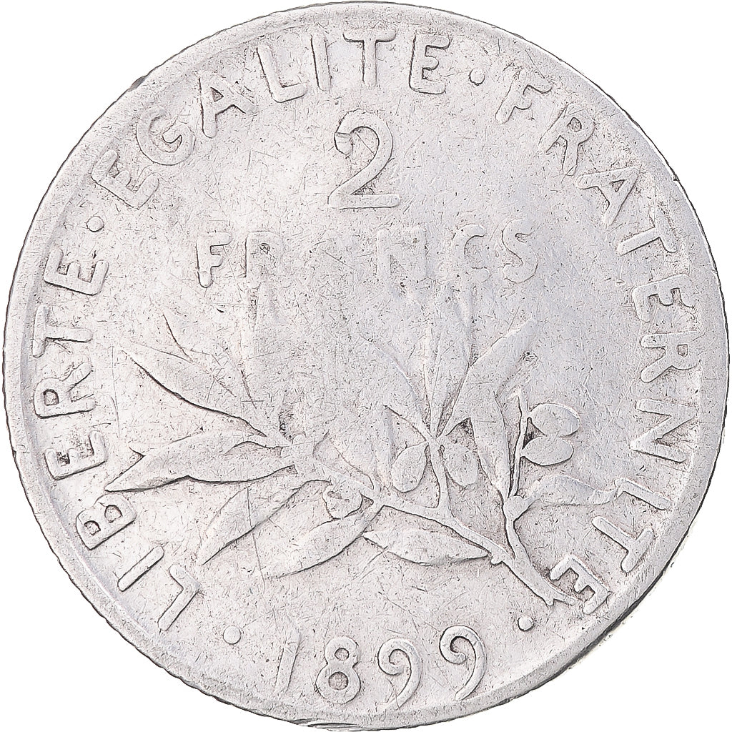 Coin, France, Semeuse, 2 Francs, 1899, Paris, VF(30-35), Silver, KM:845.1